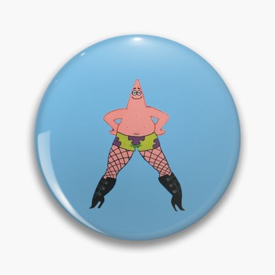Discover Patrick in fishnets Pin Button