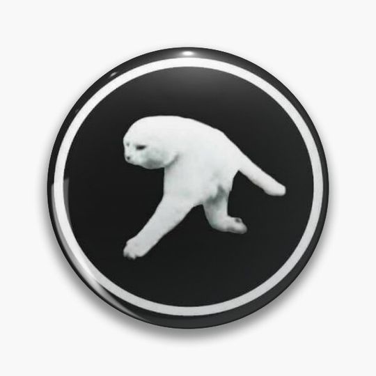 Discover Aphex Twin Cat two-legged cat meme parody Pin Button