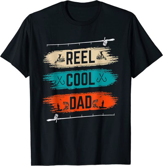 Discover Funny Reel Cool Dad Fisherman Daddy Fathers Day Fishing T-Shirt