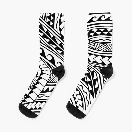 Discover Hand drawn polynesian tribal Socks