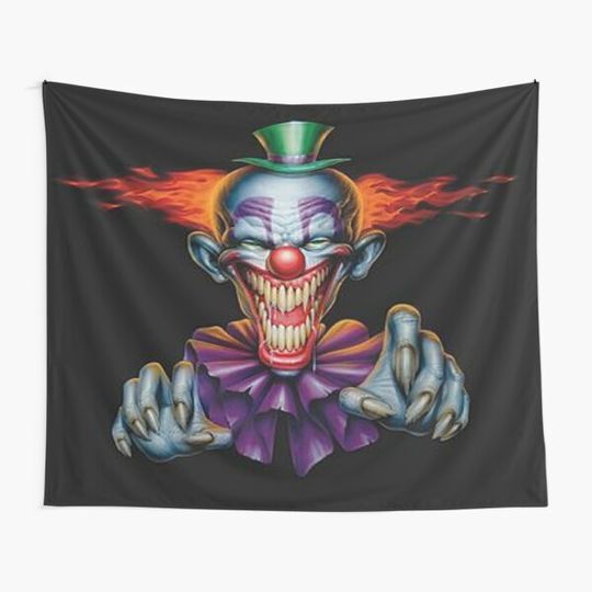 Discover Killer Evil Clown Tapestry