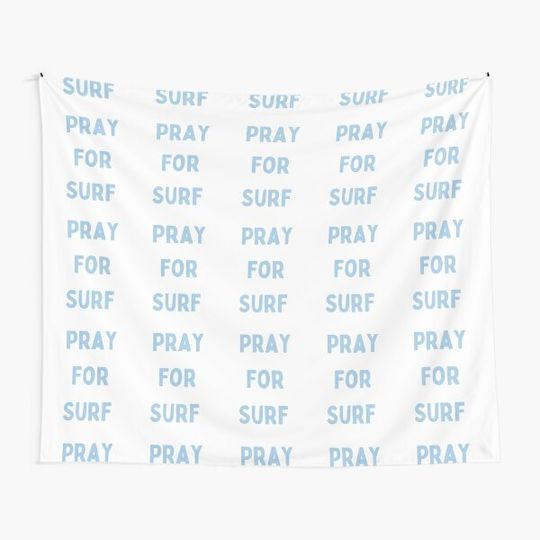 Discover Pray For Surf Blue Tapestry