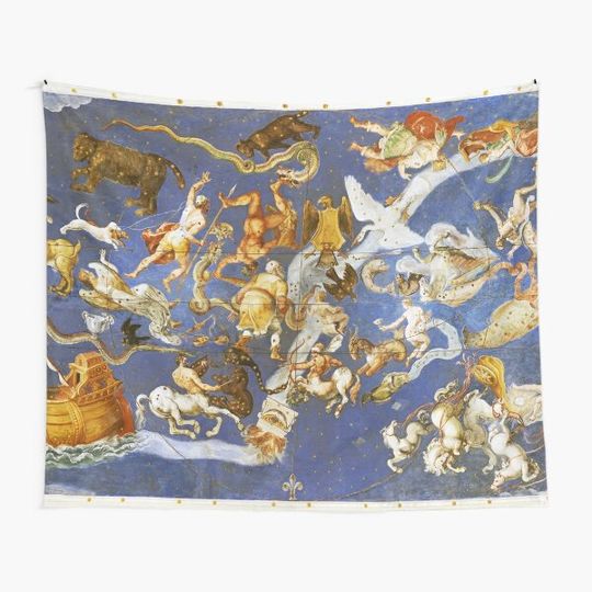 Discover RENAISSANCE ASTROLOGY ,MYTHOLOGICAL FIGURES, ZODIACAL SIGNS WITH CONSTELLATIONS Tapestry