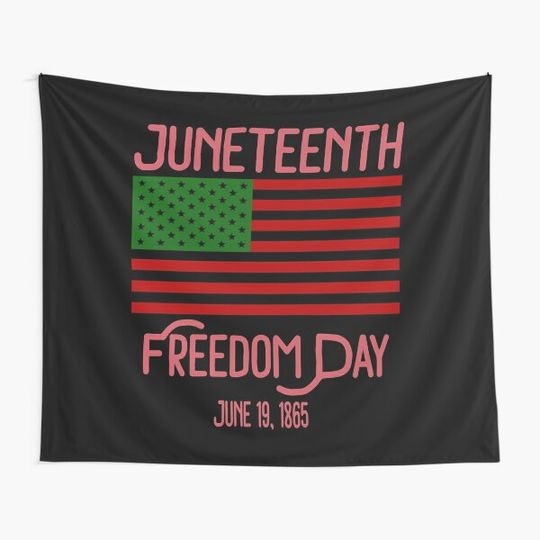 Discover Juneteenth Day American Flag with Pan African Colors Black History Tapestry