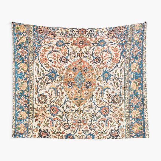 Discover Isfahan Antique Central Persian Carpet Print Tapestry