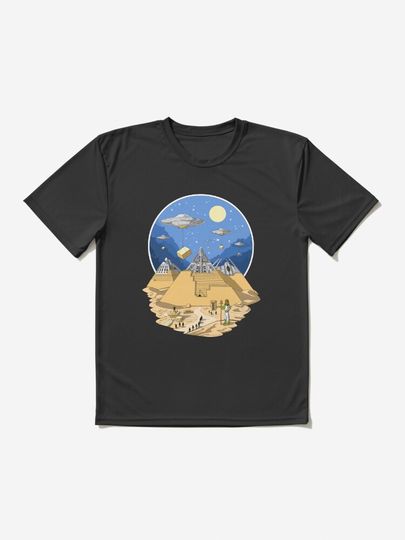 Discover Aliens Bulding Egyptian Pyramids | Active T-Shirt