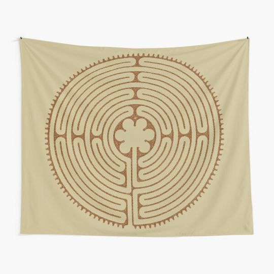 Discover Sacred Geometry Symbol - Chartres Labyrinth 1 Tapestry