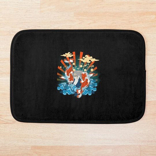 Discover KOI Carp Koi Japan Goldfish Bath Mat