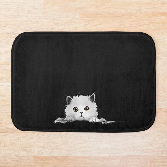 Discover Peekaboo: Adorable Cat Peeking Design Bath Mat
