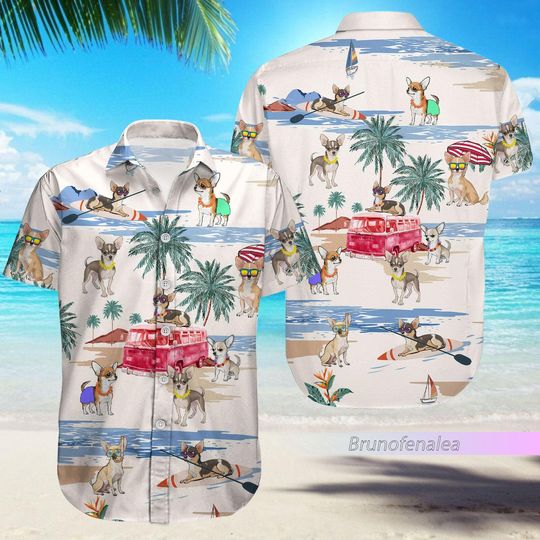 Discover Chihuahua Button Shirt For Men Women, Chihuahua Summer Shirt,