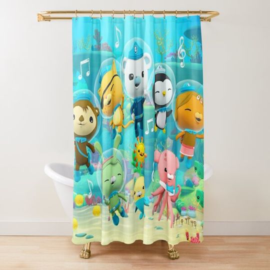 Discover Octonauts Kids Kwazii Ocean  Adventure Captain Barnacles Shower Curtain