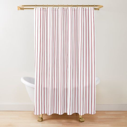 Discover Narrow red and WS Shower Curtain