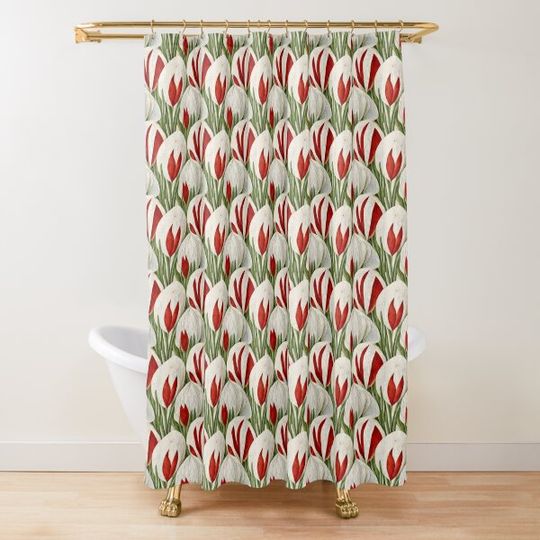 Discover Red Tulip Shower Curtain