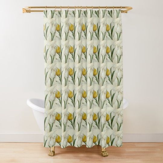 Discover Summer Yellow Tulip Shower Curtain