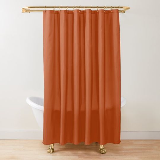Discover Solid Rust Solid Color Shower Curtain