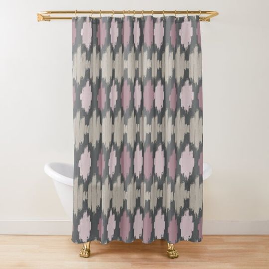 Discover Dusky Aztec print Shower Curtain