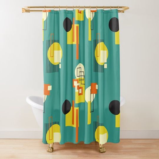 Discover Mid Century Modern Pattern 2 Shower Curtain