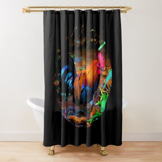 Discover The Pali Lookout Rooster Shower Curtain
