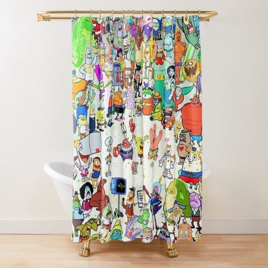 Discover bikini bottom Shower Curtain
