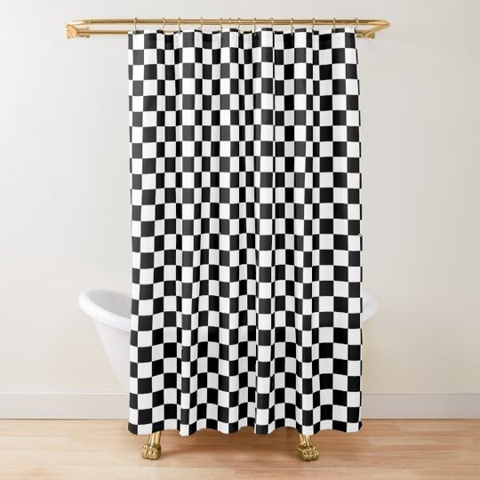 Discover Black and White Checkered Print | The Original Checkerboard Print Shower Curtain