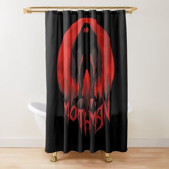 Discover Mothman Full Moon! Cool Cryptid For Men Women, Kids Mothman Shower Curtain