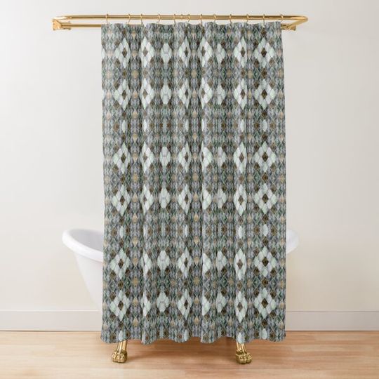 Discover Azurite Gemstone Scales | Mermaid Scales | Fantasy Shower Curtain