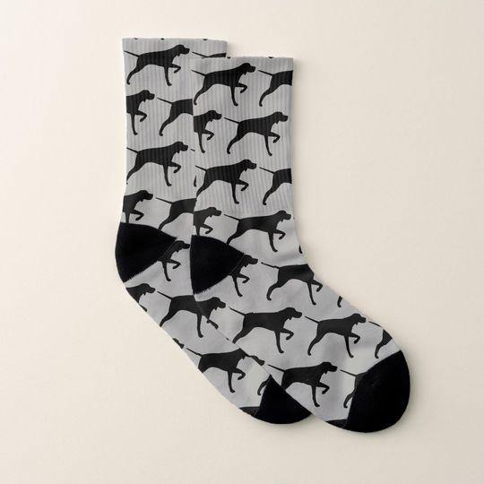Discover Pointing Pointer Dog Silhouettes Pattern Socks