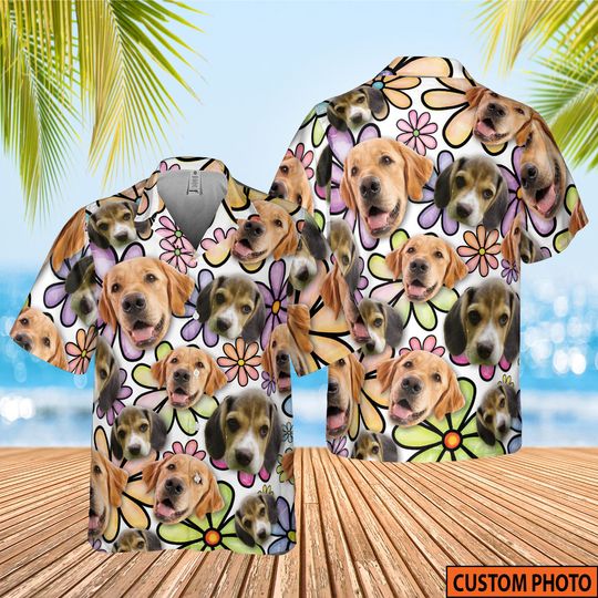 Discover Custom Dog Hawaiian Shirt and Short with Pet Face, Hawaiian Shirt,