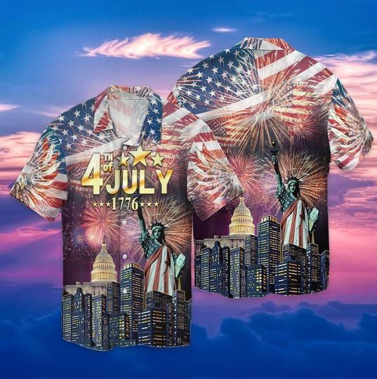Discover American Flag Hawaii Shirt, Happy 4th Of July Independence Day