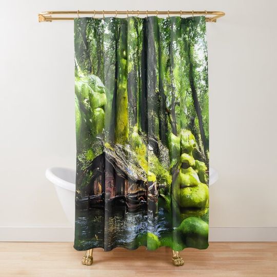 Discover Shrek inspired swamp Shower Curtain