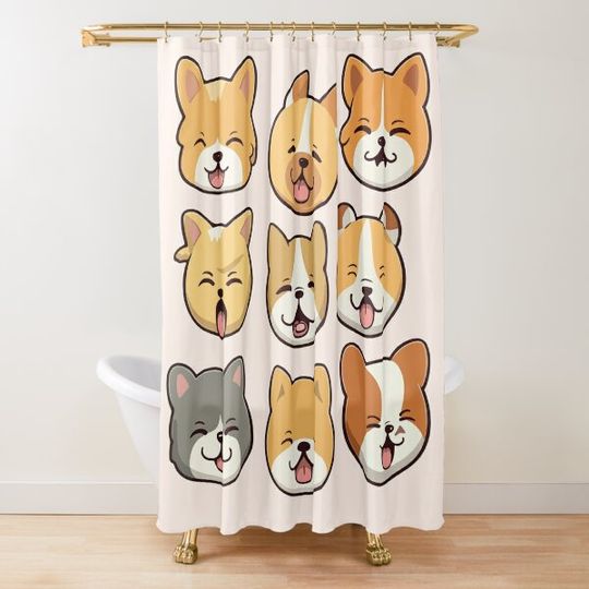 Discover Shiba Inu Expressions Pack Shower Curtain