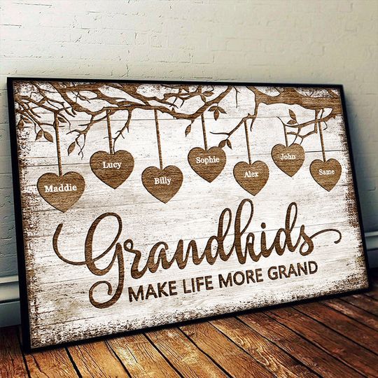 Discover Grandkids Make Life Grand - Personalized Horizontal Poster