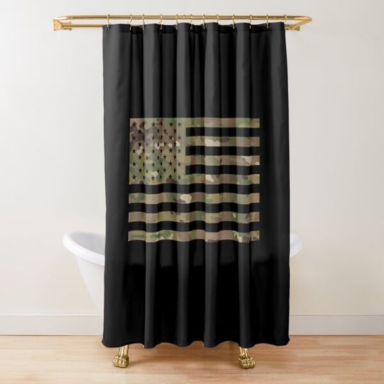 Discover U.S. Flag Military Camouflage Classic Shower Curtain
