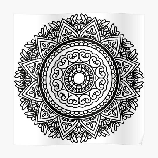 Discover Mandala Patterns Black 3 Premium Matte Vertical Poster