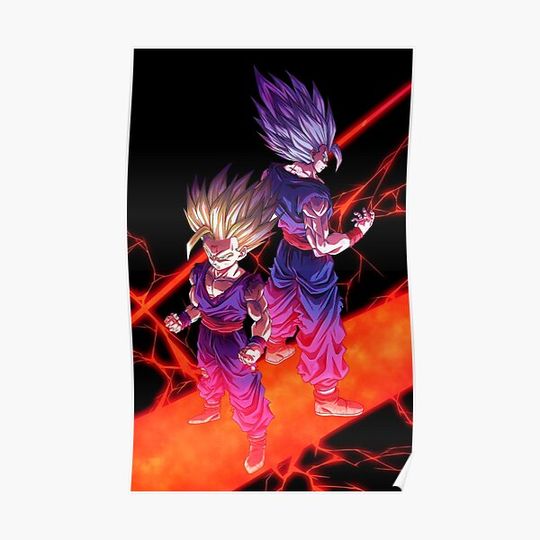 Discover Gohan SSJ2 and Gohan Beast Premium Matte Vertical Poster