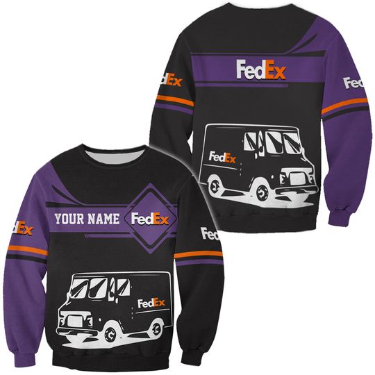 Discover FedEx Express Truck van Custom name Sweater for Postal Worker