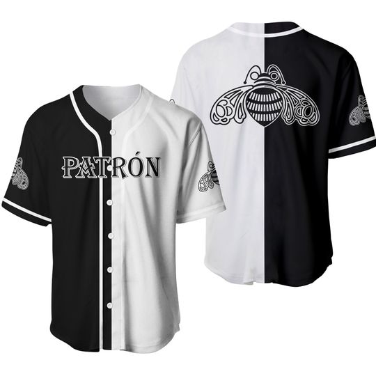 Discover Patron Tequila black and white Split jersey - Jersey baseball