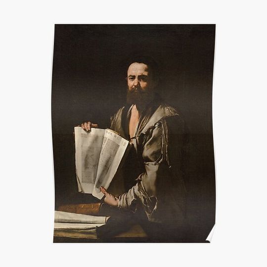 Discover Euclid | Jusepe de Ribera | 1635 Baroque Mathematician Art Premium Matte Vertical Poster