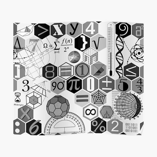 Discover MATH! (black and white) Premium Matte Vertical Poster