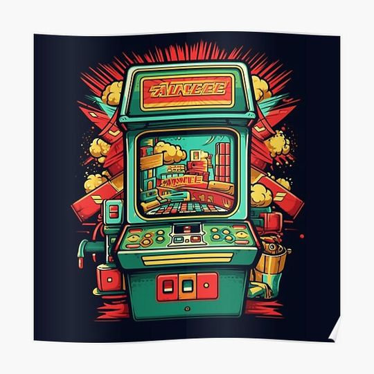 Discover Vintage Arcade Premium Matte Vertical Poster