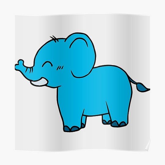 Discover blue elephant Premium Matte Vertical Poster