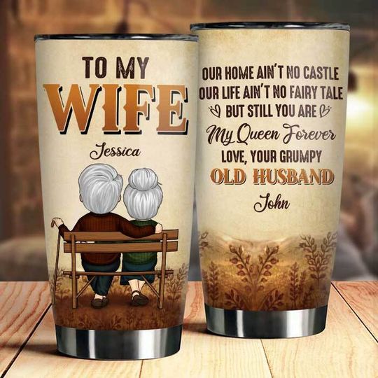 Discover Love, Your Grumpy Old Husband - Personalized Tumbler - Gift For Couples, Husband Wife