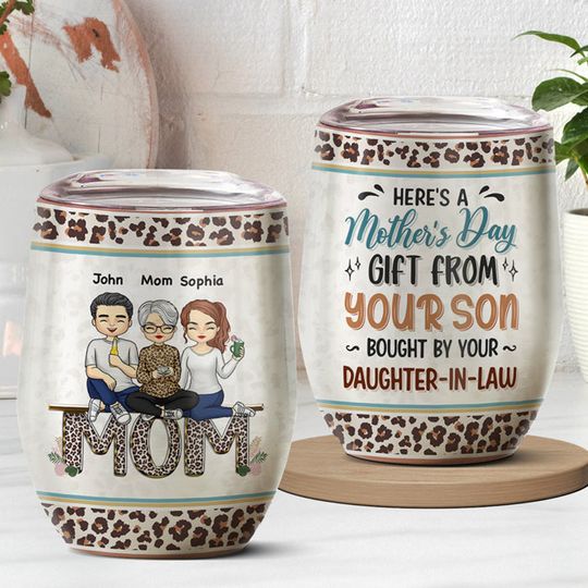Discover Here's A Mother's Day Gift From Us - Family Personalized Custom W.ine Tumbler