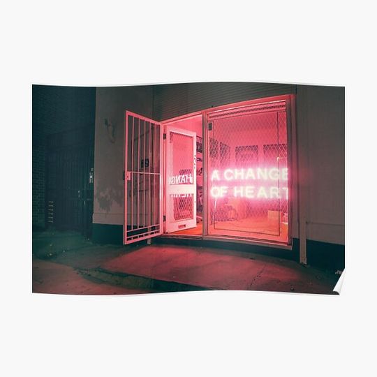 Discover a change of heart - the 1975 - light sign Premium Matte Vertical Poster