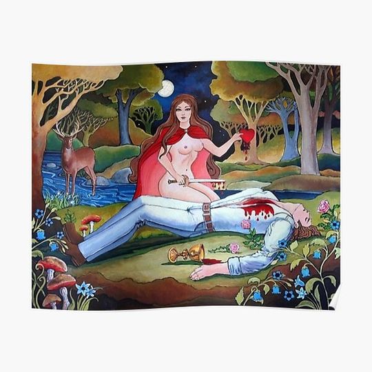 Discover the love witch, painting Premium Matte Vertical Poster