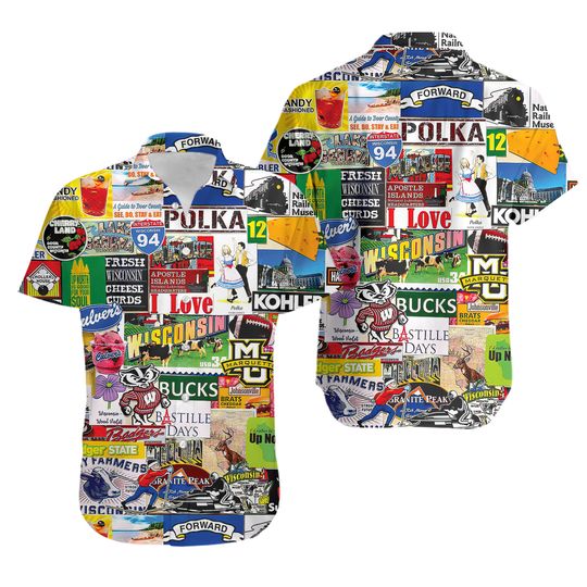 Discover I love Wisconsin Hawaiian Shirt Summer Vacation Hawaiian Shirt