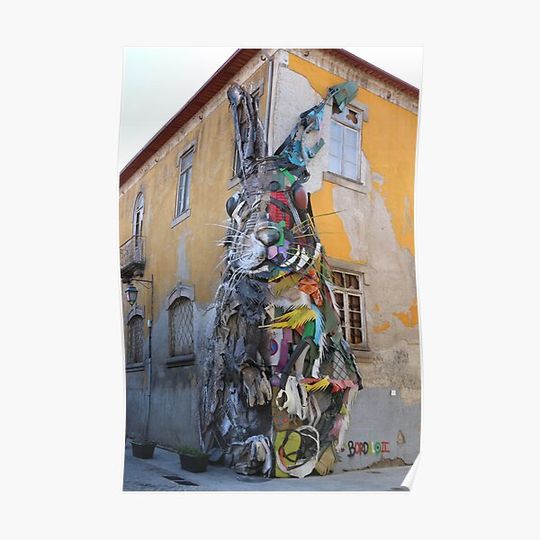 Discover Portugal - Vila Nova de Gaia - Half Rabbit by Bordalo II Premium Matte Vertical Poster