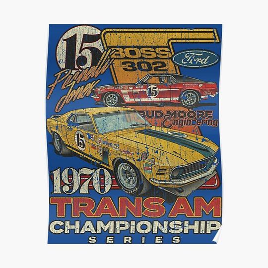 Discover Trans Am Championship Mustang #15 1970 Premium Matte Vertical Poster