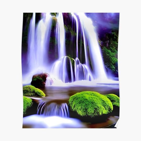 Discover Beautiful Waterfalls Wallpaper Premium Matte Vertical Poster