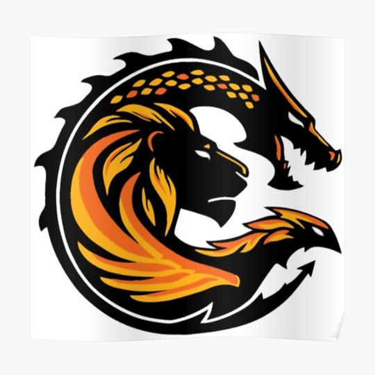 Discover Dragon Lion Premium Matte Vertical Poster